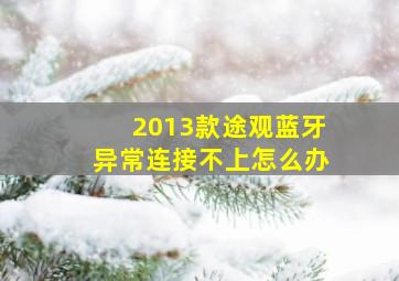 2013款途观蓝牙异常连接不上怎么办