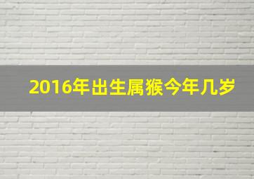 2016年出生属猴今年几岁