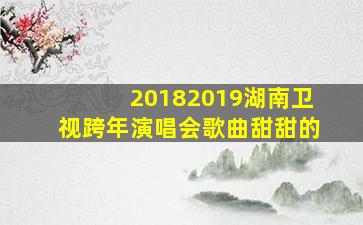 20182019湖南卫视跨年演唱会歌曲甜甜的