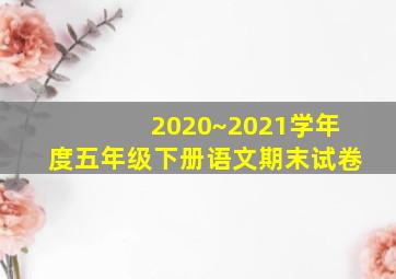 2020~2021学年度五年级下册语文期末试卷