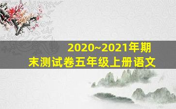 2020~2021年期末测试卷五年级上册语文