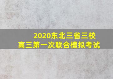 2020东北三省三校高三第一次联合模拟考试