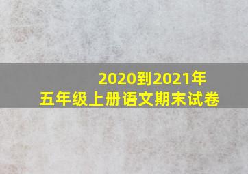 2020到2021年五年级上册语文期末试卷