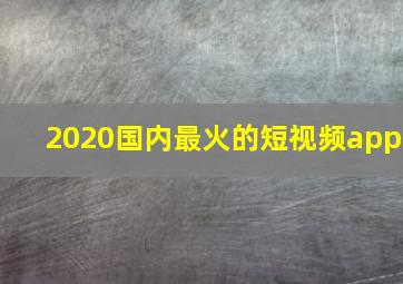 2020国内最火的短视频app