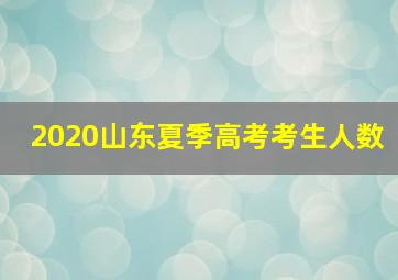 2020山东夏季高考考生人数