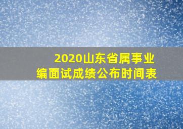 2020山东省属事业编面试成绩公布时间表