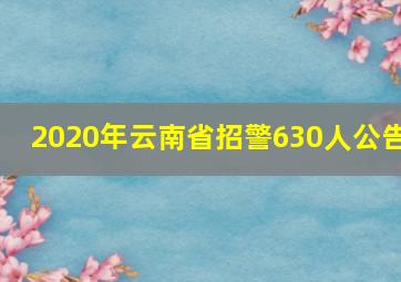 2020年云南省招警630人公告