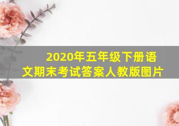 2020年五年级下册语文期末考试答案人教版图片