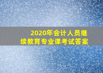 2020年会计人员继续教育专业课考试答案