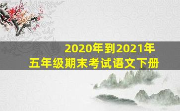 2020年到2021年五年级期末考试语文下册