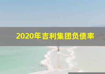 2020年吉利集团负债率