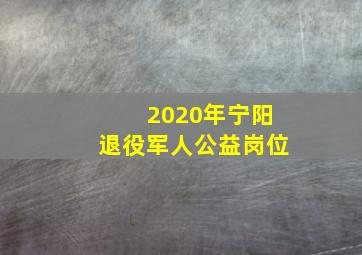 2020年宁阳退役军人公益岗位