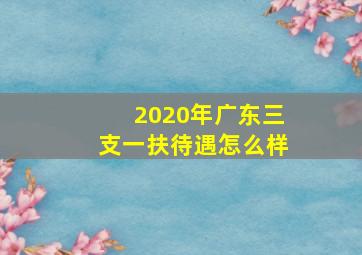 2020年广东三支一扶待遇怎么样