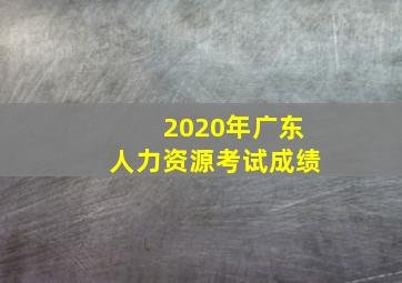 2020年广东人力资源考试成绩