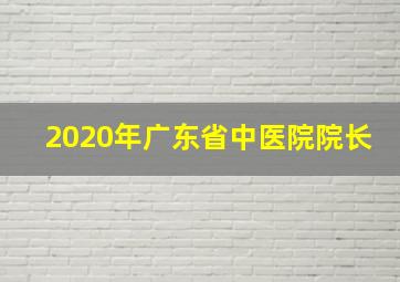 2020年广东省中医院院长