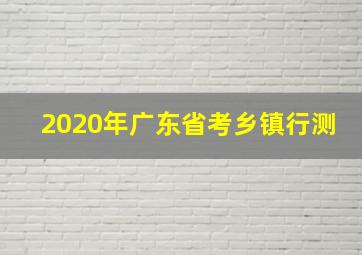 2020年广东省考乡镇行测