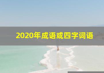 2020年成语或四字词语