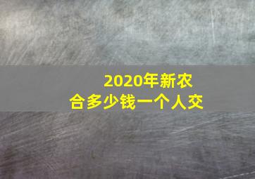 2020年新农合多少钱一个人交