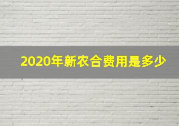 2020年新农合费用是多少