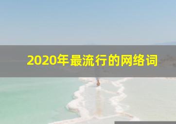 2020年最流行的网络词