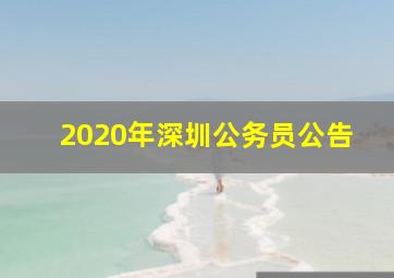 2020年深圳公务员公告