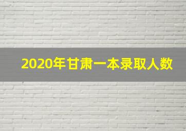 2020年甘肃一本录取人数