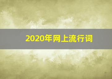 2020年网上流行词