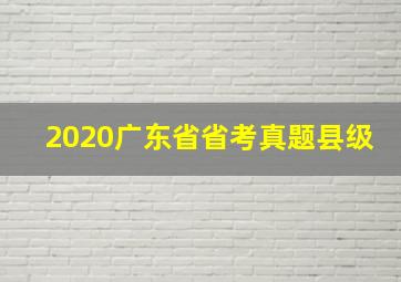 2020广东省省考真题县级