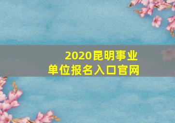 2020昆明事业单位报名入口官网