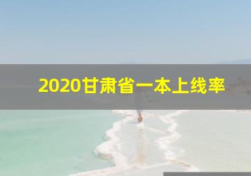 2020甘肃省一本上线率