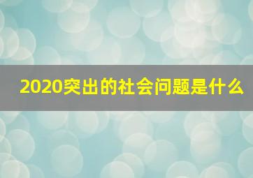 2020突出的社会问题是什么