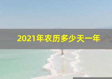 2021年农历多少天一年