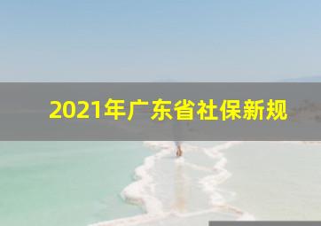 2021年广东省社保新规