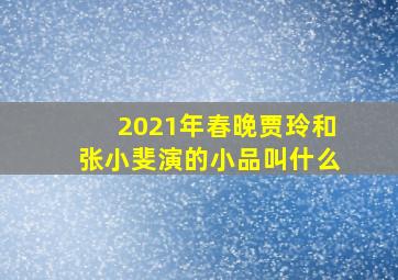 2021年春晚贾玲和张小斐演的小品叫什么