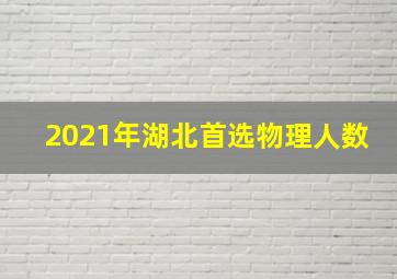 2021年湖北首选物理人数