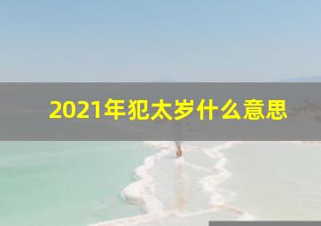 2021年犯太岁什么意思