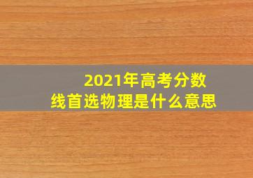 2021年高考分数线首选物理是什么意思