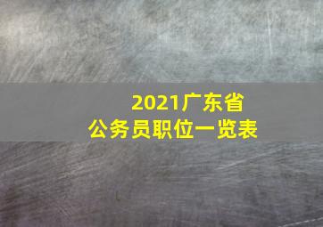 2021广东省公务员职位一览表