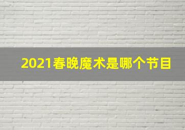 2021春晚魔术是哪个节目