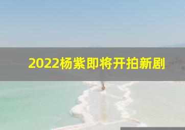 2022杨紫即将开拍新剧