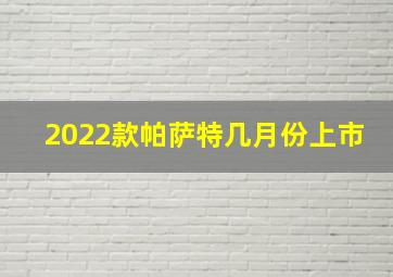 2022款帕萨特几月份上市