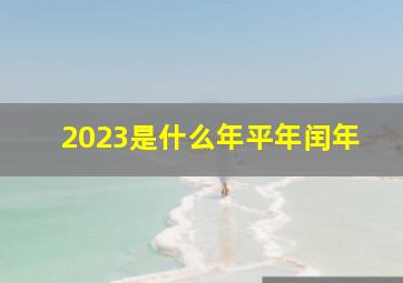 2023是什么年平年闰年