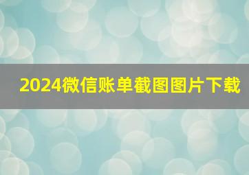 2024微信账单截图图片下载