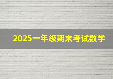 2025一年级期末考试数学