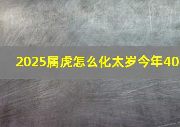 2025属虎怎么化太岁今年40