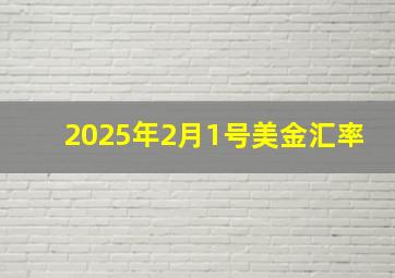 2025年2月1号美金汇率