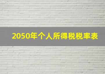 2050年个人所得税税率表