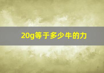 20g等于多少牛的力