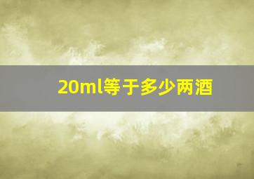 20ml等于多少两酒