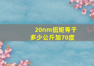 20nm扭矩等于多少公斤加70度